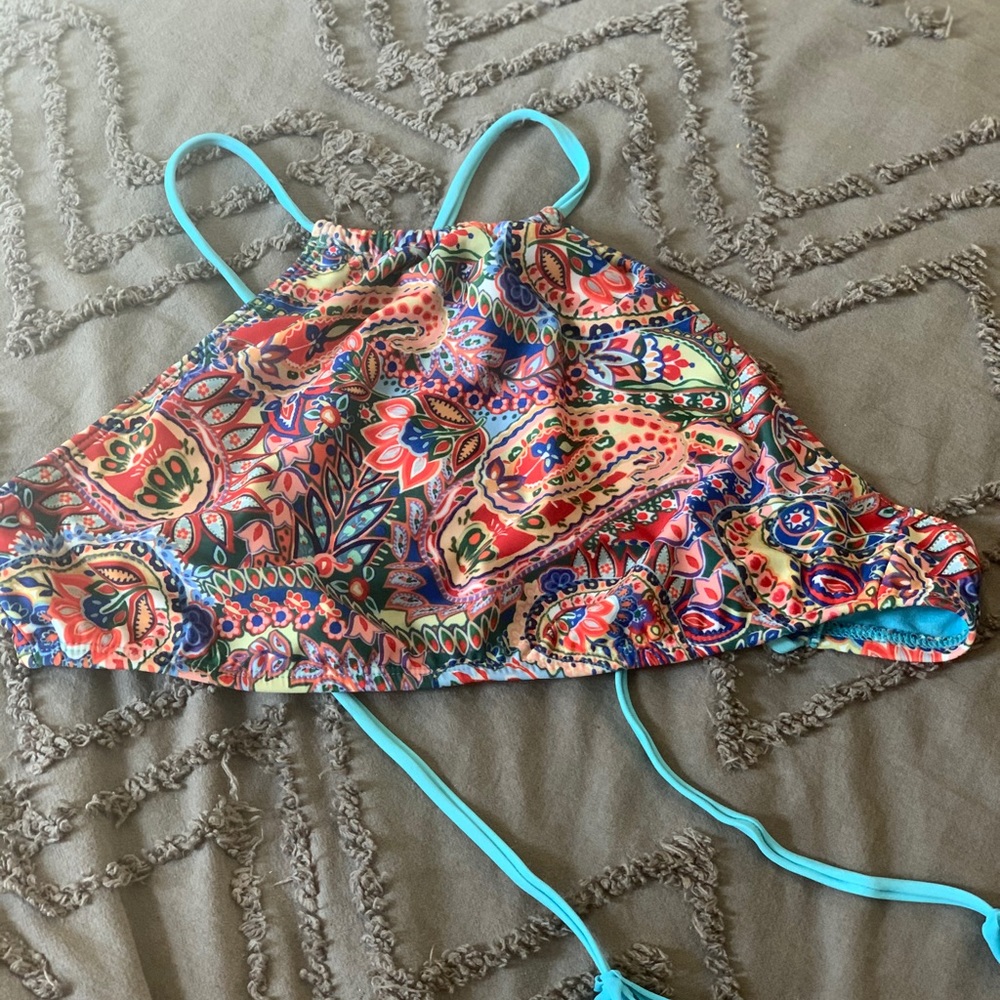 Mossimo Supply Co Halter Top Bikini Red & Blue Sz.L ❗️Has Matching Bottoms